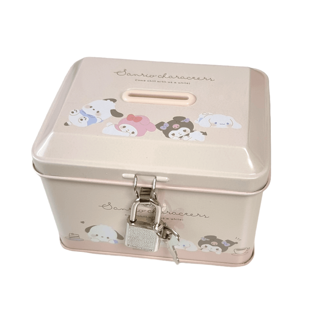 산리오 자물쇠 저금통 틴케이스