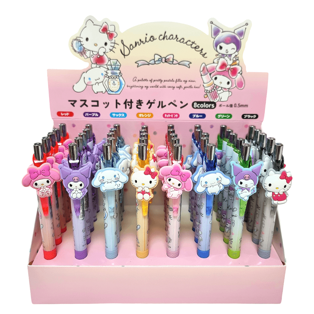 산리오 캐릭터즈 마스코트 젤펜 볼펜 헬로키티 쿠로미 시나모롤 마이멜로디
