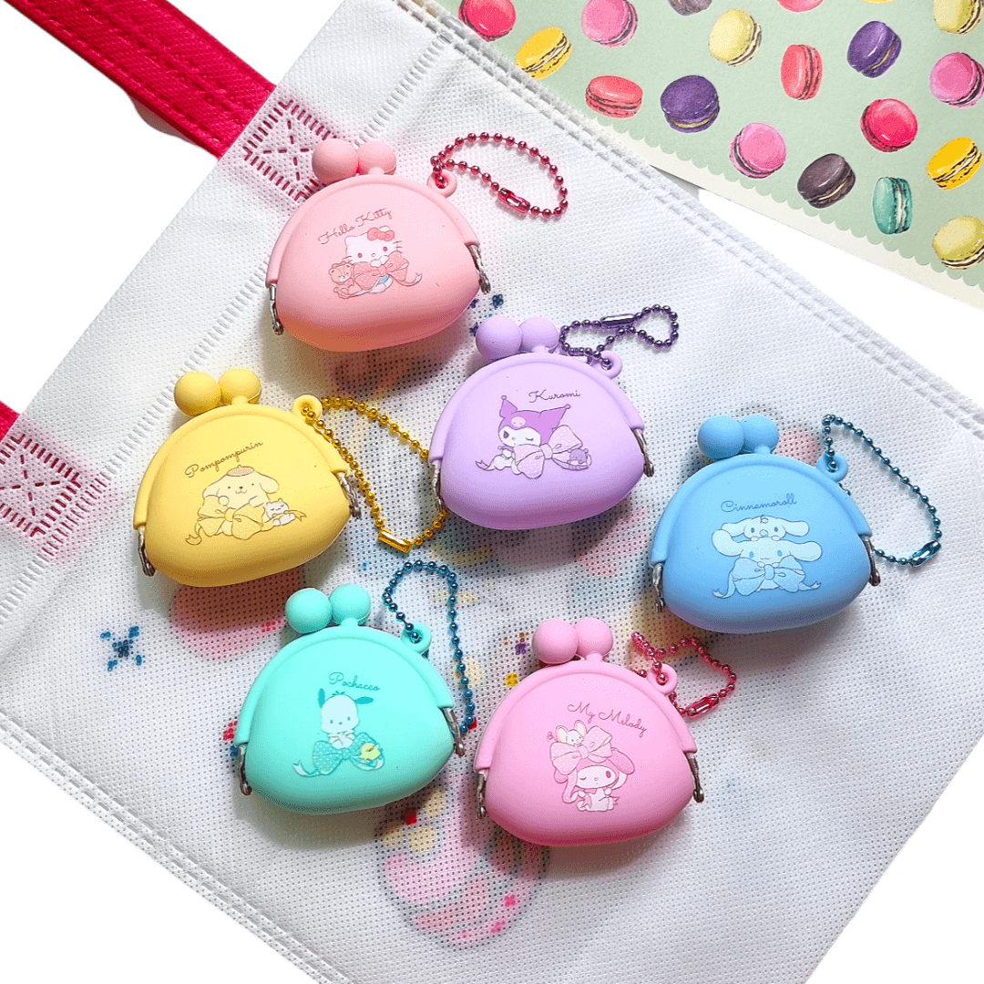 산리오 캐릭터즈 미니 가마구치 키링 실리콘 파우치 동전지갑