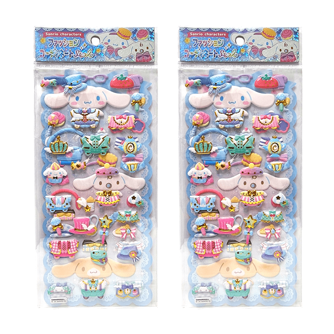 시나모롤 옷입히기 스티커 패션 코디 꾸미기 반짝이 에폭시 스티커