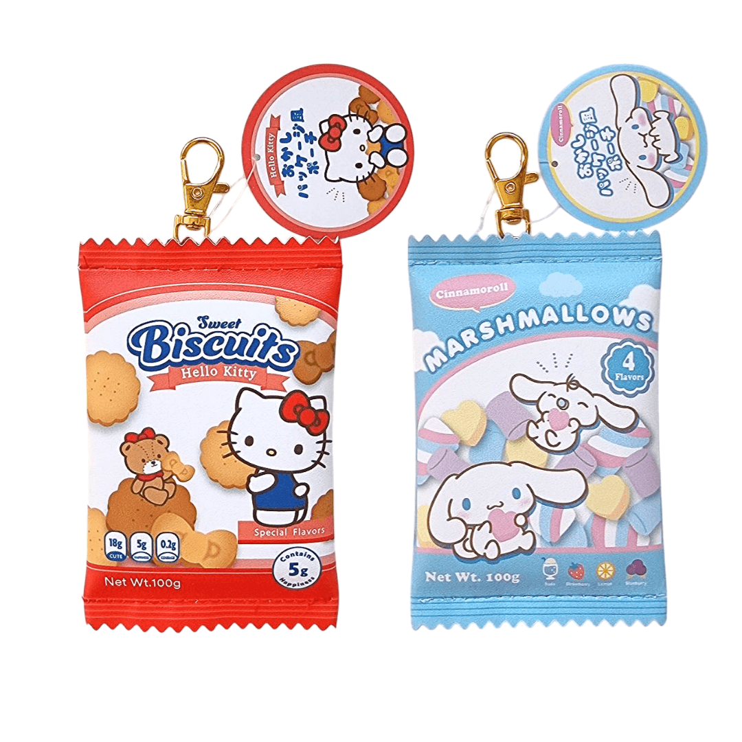 산리오 헬로키티 시나모롤 과자 패키지 미니 파우치 카드지갑