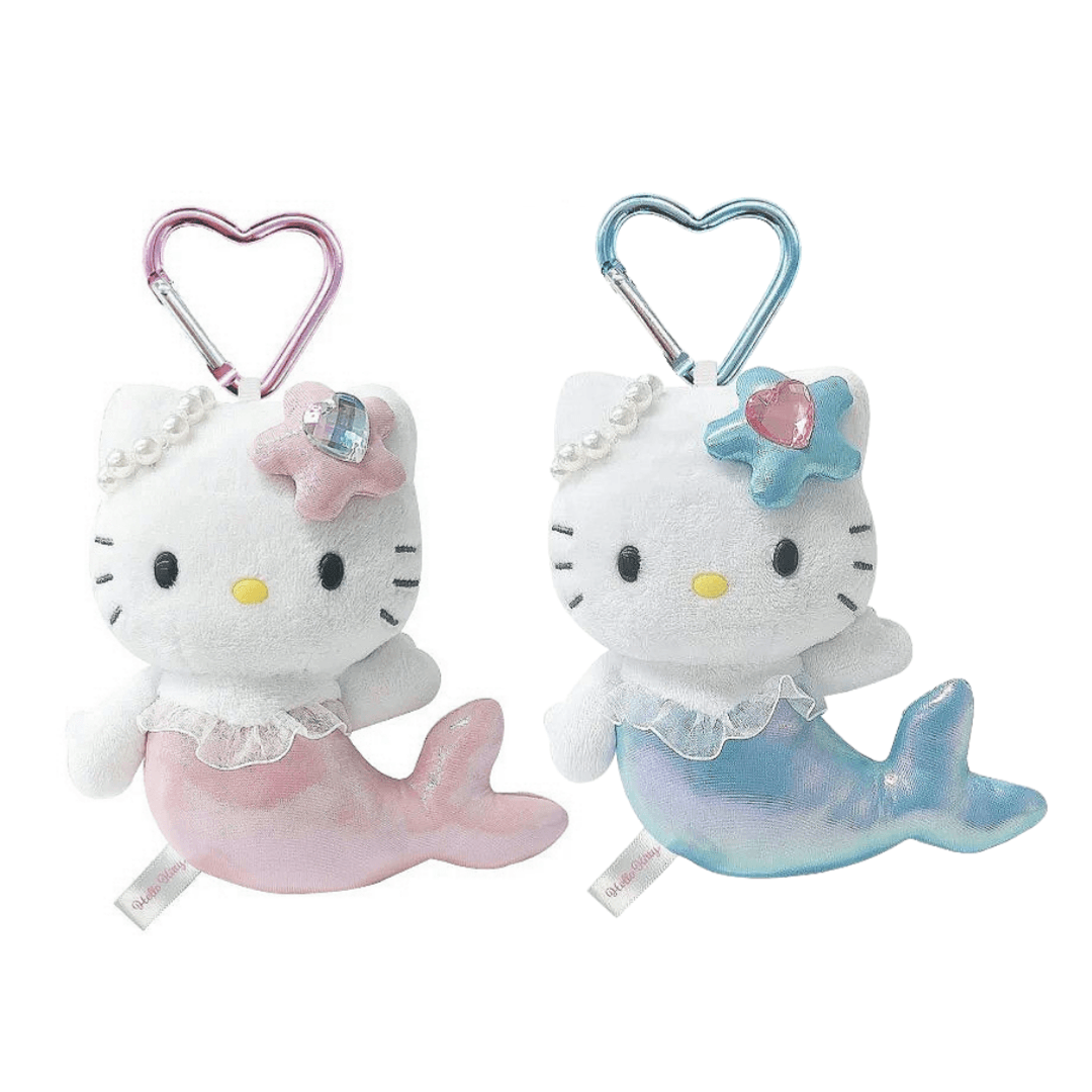 산리오 헬로키티 판타지 머메이드 마스코트 홀더 하트 카라비너 인형 키링