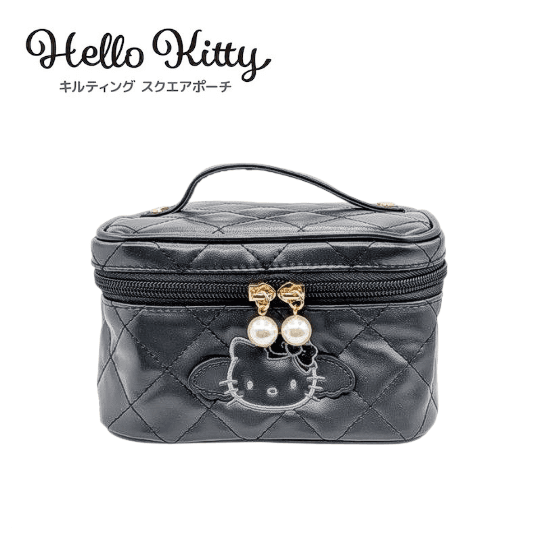 헬로키티 블랙엔젤 퀼팅 버니티 파우치 여행용 화장품 가방
