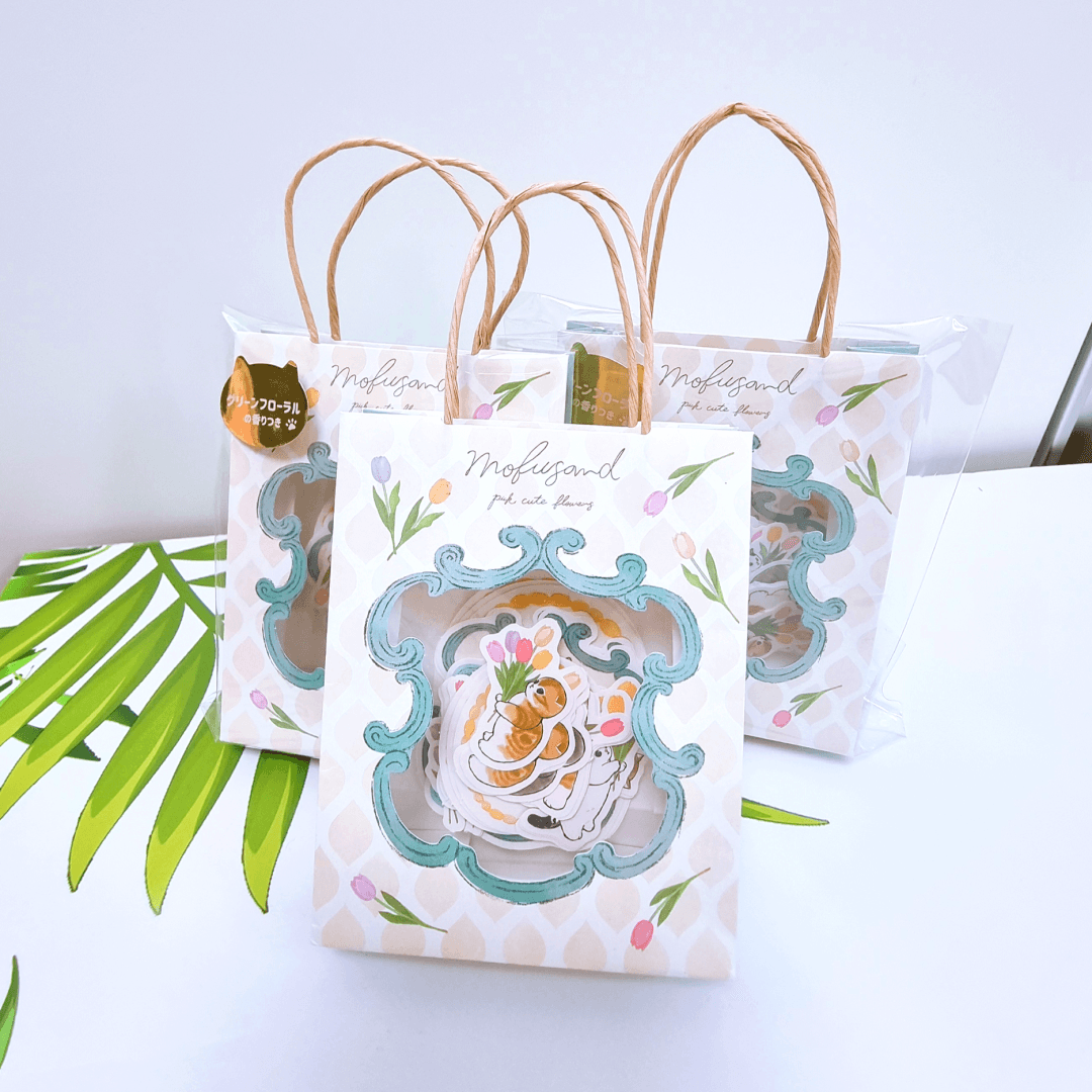 모프샌드 모후샌드 고양이 향기나는 씰 스티커 미니쇼핑백 포장